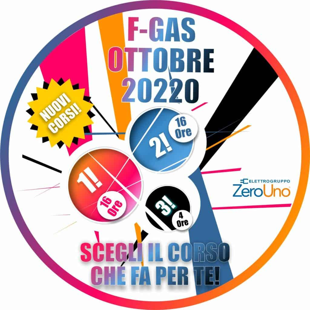F-Gas Nuovi Corsi Ottobre2022 | Elettrogruppo ZeroUno | Beinasco | TO || f gas ottobre patentino e rinnovo immagine principale